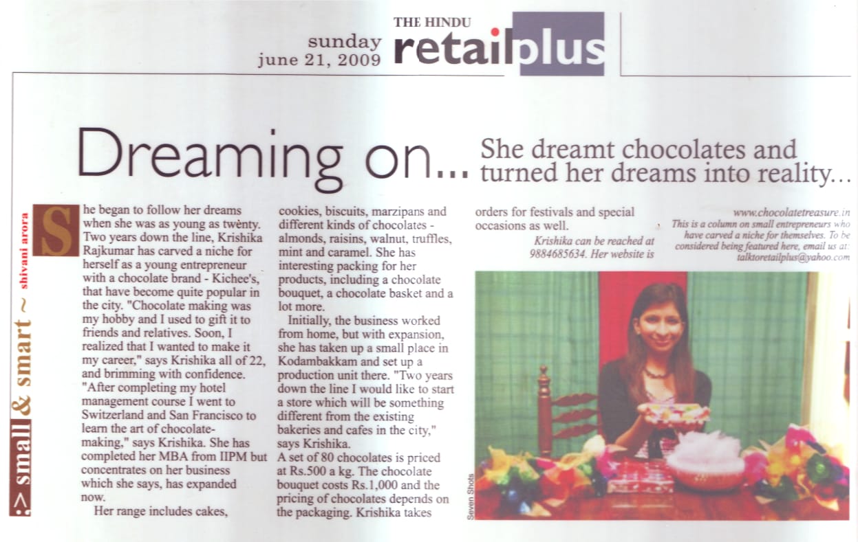 Dreaming on… She Dreamt chocolates and turned her dreams into reality